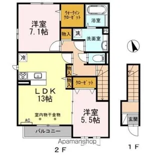 セジュール鷹匠【2階】の間取り