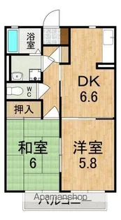エヴァーグリーン西大和B【1階】の間取り