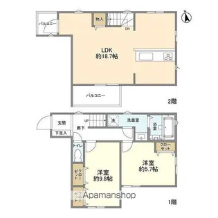 東京都新宿区中落合2丁目【タウンハウス】の間取り