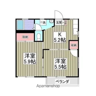 南赤塚中の内ハイツB【1階】の間取り