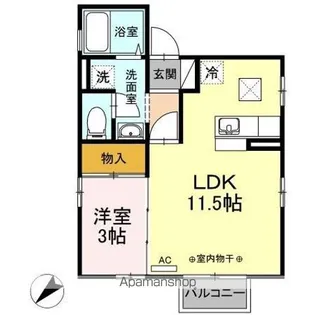 セレス本町【1階】の間取り