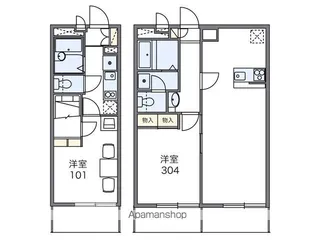 レオパレスエクシード【1階】の間取り