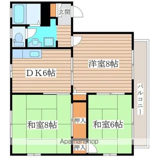 コモンシティ福沼 A棟【2階】の間取り