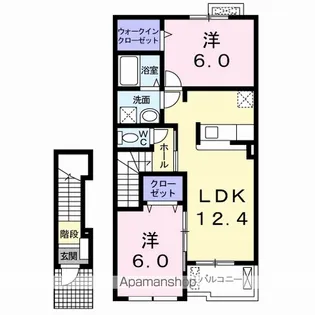 サニープレイスB【2階】の間取り