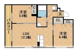 CHARME【203号室】の間取り