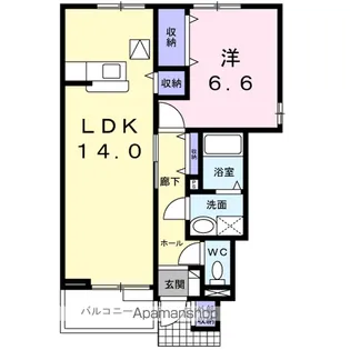 エストシャトーB【1階】の間取り