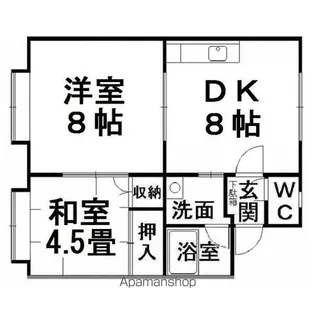 河口マンションB【1-A号室】の間取り