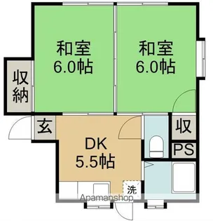 コーポラス白萩【102号室】の間取り
