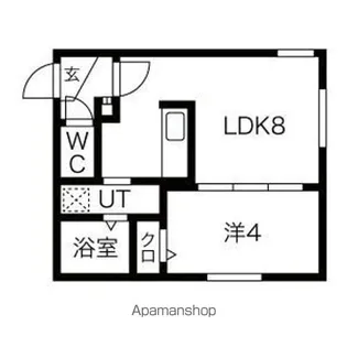 ラフィーネ月寒中央通【1階】の間取り
