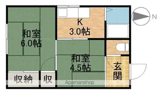 コーポサンローザⅠ【201号室】の間取り