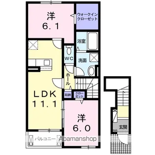 オーチャードD【2階】の間取り