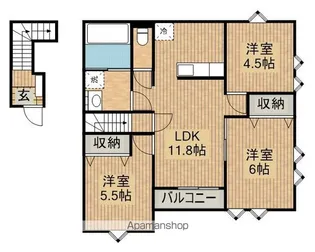 アヴニール向中野Ⅰ【2階】の間取り