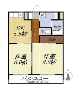 ヴィラ楠の宮III【203号室】の間取り