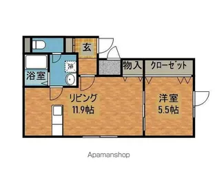 エムズI【105号室】の間取り