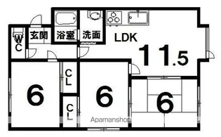 ゴールドダスト【202号室】の間取り