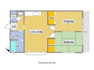 宮の西ハイツ【202号室】の間取り