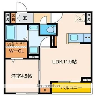 パセオプラシード連坊【202号室号室】の間取り