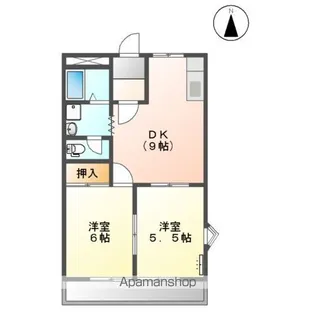 ツインハイムミサト【3階】の間取り