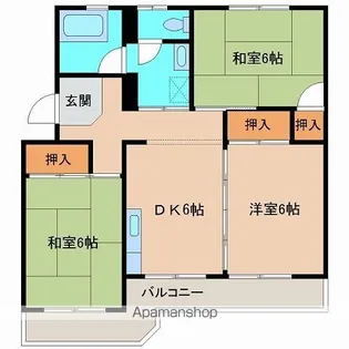 布施ビル【401号室】の間取り
