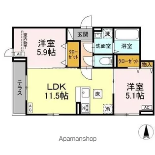 セレスティア北小岩III【1階】の間取り