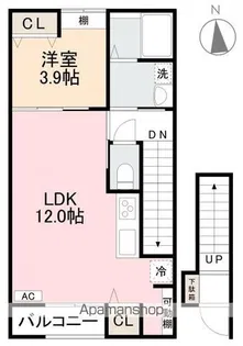 ベルソーレ木太町【202号室】の間取り