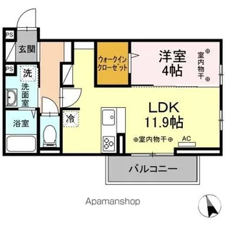 DーROOMグランデフォンテーヌ【2階】の間取り