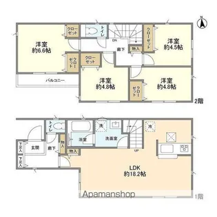 千葉県柏市南増尾5丁目【一戸建】の間取り