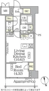 東京都新宿区東五軒町【マンション】の間取り