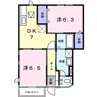 ニューシティサイトーB【1階】の間取り