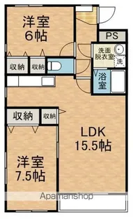 CASA OXIV【202号室】の間取り