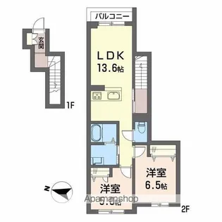 サン ビレッジ【205号室】の間取り