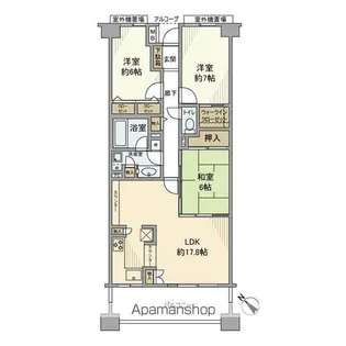 ゼファー横濱サウサリート神之木公園A棟【7階】の間取り
