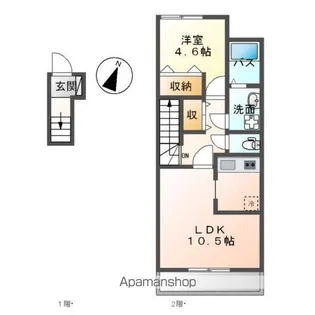 ブランジュ南逆井【2階】の間取り