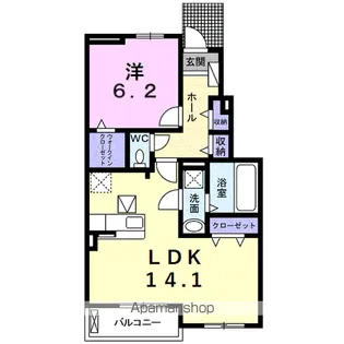 SUN CITY 青山 B【102号室】の間取り