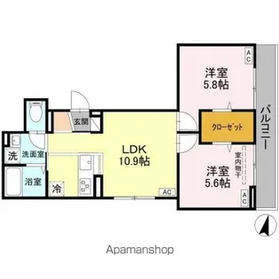 セレスティア上十条【2階】の間取り