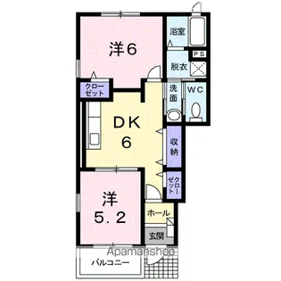 フラワーコート【1階】の間取り