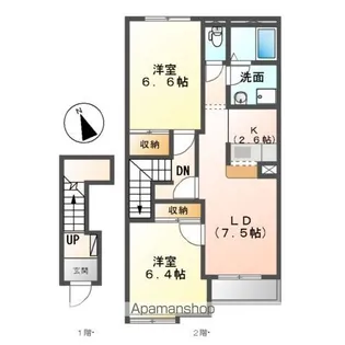 アンソレイエ ノア【2階】の間取り