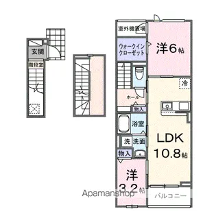 ファミリア長門石【3階】の間取り