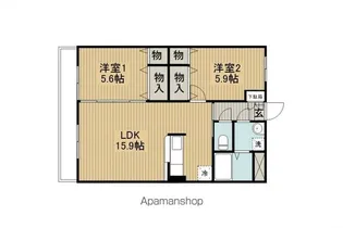 パレス クラベール【204号室】の間取り