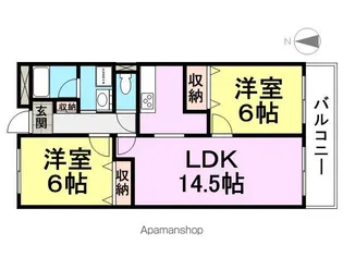 プランドールYAHEI【303号室】の間取り