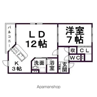 メゾンペール【205号室】の間取り