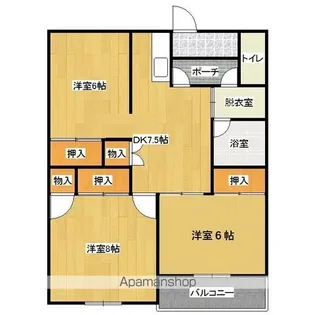 レジデンス富久B【3階】の間取り