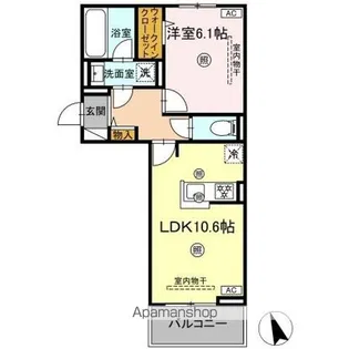 カーサヒルズ【1階】の間取り