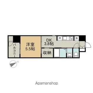 エステムコート名古屋鶴舞シエル【1204号室】の間取り