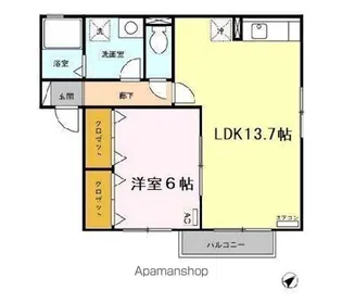 コンフィール入山瀬【2階】の間取り
