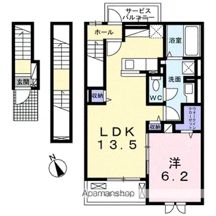 ヴィラージュ狭山祇園B【3階】の間取り