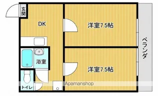 年見サンハイツ【2-8号室】の間取り