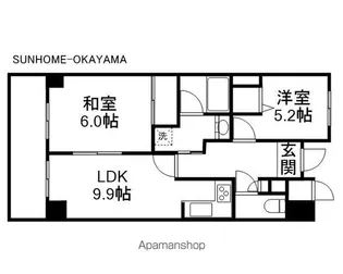 ファミールタワープラザ岡山イーストタワー【1404号室】の間取り