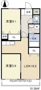 サニーサイド【2階】の間取り