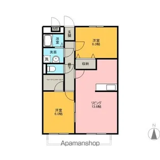 シティコートⅠ・Ⅱ【Ⅱ211号室】の間取り